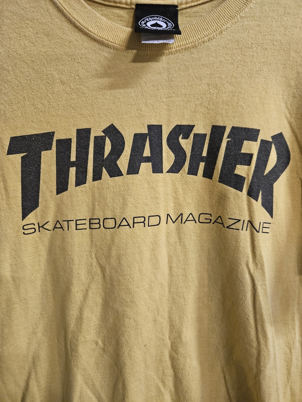 Thrasher Black Logo Yellow Short Sleeve Tee - Men's Skate Shirt - Picture 2 of 9